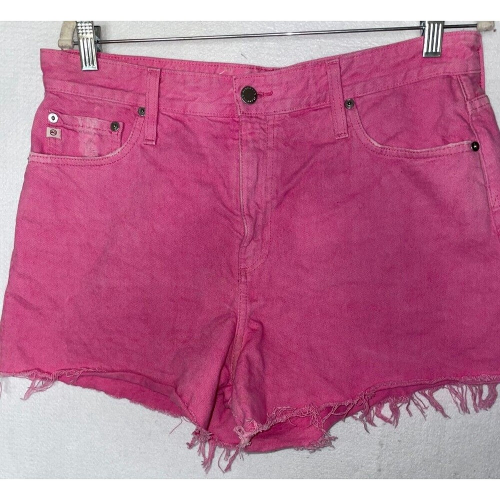 AG Adriano Goldschmied Shorts Womens 32 Pink Alexxis High Rise Wedgie Distressed